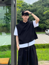 Semi crop hood vest