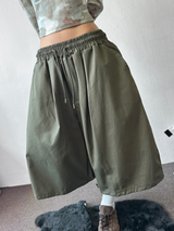 Frendi Cotton Multi Over Long Bermuda Pants 5 Color 