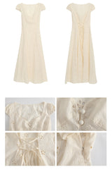Ivory Punching Layered Long Dress