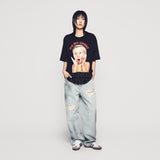 24FW スクリームボーイレタリングベビーフェイス半袖Tシャツ ブラック