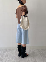 775バミューダ ワイド デニム パンツ