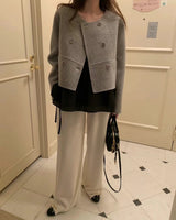 Little Paris Double-breasted Short Wool Coat