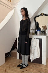 SOFT OFF SHOULDER CARDIGAN - BLACK