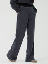 Knit cut detail bootcut Pants, Charcoal