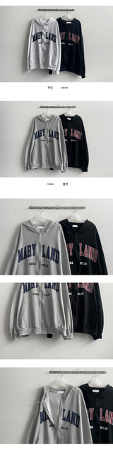 Fissen Over Lettering Hooded Zip-Up