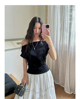 Off Shoulder Ruched Short Sleeve Top