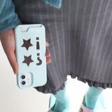 Dot Star Light Green Card Wallet Glossy Hard Case