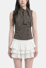 Iria Check Tie Blouse