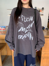 カンラブプリンティングオーバー長袖Tシャツ