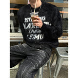 [Unisex] ヘビーアンゴラレタリングニット(2color)