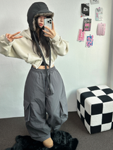 ピグメントハーディークロップドフーディージップアップ ❤🩶🤎 3COLOR