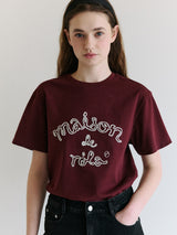 メゾンドローラ アウトライン Tシャツ バーガンディ
