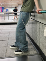 ソルティンセミフレアウォッシュ加工デニムパンツ