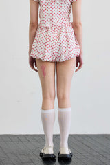 MINI HEART BALLOON SKIRT PANTS / WHITE