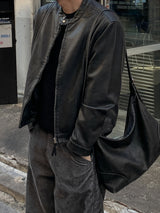 Vintage biker leather jacket