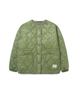 Women’s Collarless Quilted Jacket Olive