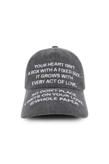 TEXT BALL CAP (CHARCOAL)
