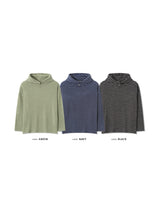 スナップストライプニットパーカー 3color