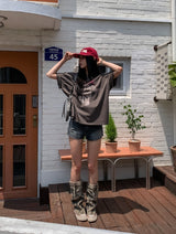 Bello Crop Print Short Sleeve T-shirt