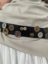 Button@leather belt