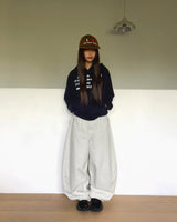 Kerry Stud Strap Balloon Fit Cotton Long Pants