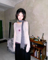 (3color) Soft Flower Sheer Wool Knit