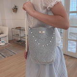 Silver knit bag
