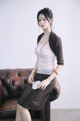[MADE] Baysel Lace Sleeveless & Bolero Set