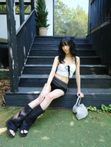 open toe half boots