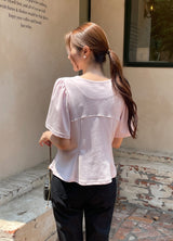 モアング カット パフ フレア Tシャツ