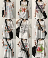 Lime Illustration Digital Printing Overfit Short Sleeve