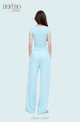 Taylor Mint Lettering Casual Wide Pants (TOP)