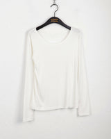 Alkan Basic Ribbed U-Neck Inner Long Sleeve T-Shirt
