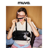 muva. Dundan Bag, Oil‑Wax Leather Strap‑Detail Underarm Bag, Large‑Capacity Premium‑Feel Niche Shoulder Purse for Women, New Arrival Jul 10