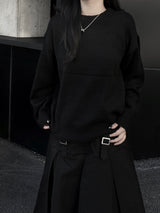 daily basic span round knit (2color)