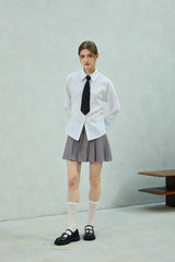 LOWELL SLIM FIT STRIPE SHIRRLING SHIRT / WHITE