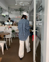 (Unisex) Destroyed check shirts