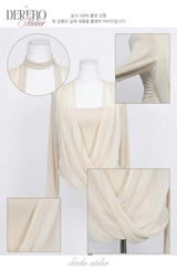 daisy scarf chiffon shirring blouse top