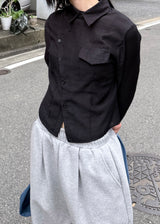 アシンメトリーストライプシャツ