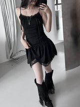 [60%Exclusive] black lace corset one-piece