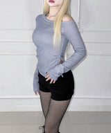 Stud Shirring Off Top (3colors)