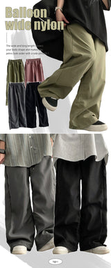 Redile Slits Wide Nylon Pants