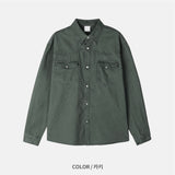 スムッジ‐ウォッシュドコットンシャツ(5 Colors)