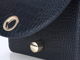 ISLE MINI CROC ショルダーレザーバッグ / Wani Navy