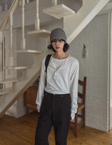 Royge Layered Henley Neck Long Sleeve T-shirt