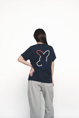 25SS フレンチラビットシルエットウーマンショートスリーブTシャツ ダークネイビー
