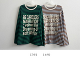 Rosé color Dangara color matching lettering loose fit long sleeve tee 