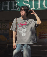 べロッドクロッププリントショートスリーブTシャツ