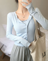 [MADE/set item] Punching, lace camisole + cardigan set