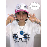 Brush Girl Eyes Trucker Cap (Pink)